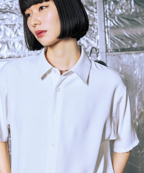 Ellno Loset（エルノロゼット）の「【機能性付き】ノーブルトロミシャツ/SS（シャツ/ブラウス・メンズ・ブラック/オフホワイト/ブルー・SMALL/MEDIUM/LARGE）」の13枚目の写真