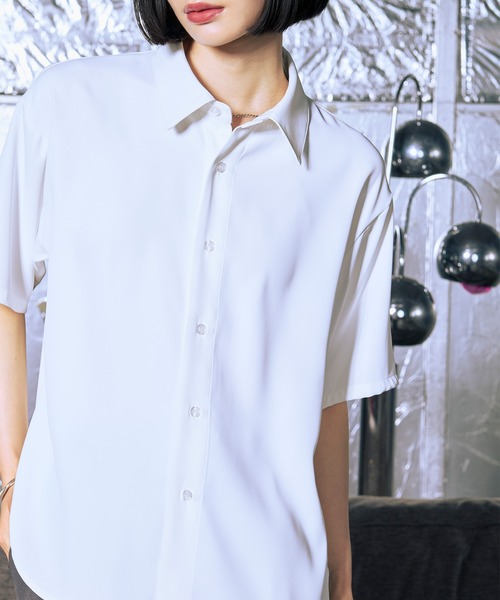 Ellno Loset（エルノロゼット）の「【機能性付き】ノーブルトロミシャツ/SS（シャツ/ブラウス・メンズ・ブラック/オフホワイト/ブルー・SMALL/MEDIUM/LARGE）」の14枚目の写真