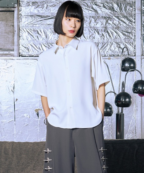 Ellno Loset（エルノロゼット）の「【機能性付き】ノーブルトロミシャツ/SS（シャツ/ブラウス・メンズ・ブラック/オフホワイト/ブルー・SMALL/MEDIUM/LARGE）」の15枚目の写真