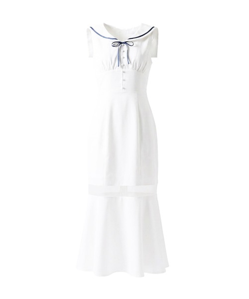 Rose Muse(ロゼミューズ)の「Sailor collar mermaid dress(ワンピース・レディース・イエロー/ホワイト・MEDIUM/SMALL)」の3枚目の写真
