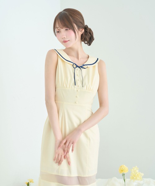 Rose Muse(ロゼミューズ)の「Sailor collar mermaid dress(ワンピース・レディース・イエロー/ホワイト・MEDIUM/SMALL)」の12枚目の写真