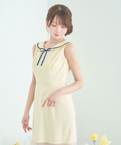 Rose Muse(ロゼミューズ)の「Sailor collar mermaid dress(ワンピース・レディース・イエロー/ホワイト・MEDIUM/SMALL)」の13枚目の写真