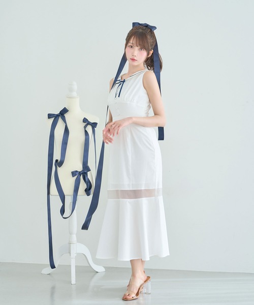 Rose Muse(ロゼミューズ)の「Sailor collar mermaid dress(ワンピース・レディース・イエロー/ホワイト・MEDIUM/SMALL)」の10枚目の写真