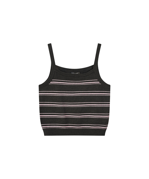 LAP(ラップ)の「ストライプノースリーブ AS1KH166(Tシャツ/カットソー・レディース・アイボリー/チャコールグレー・FREE)」の1枚目の写真