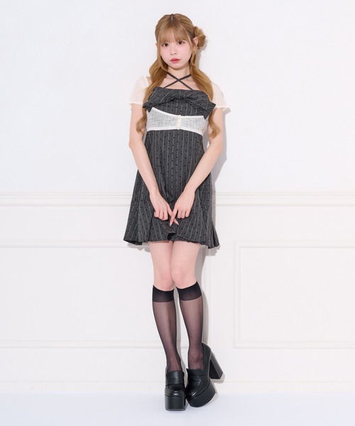 apres jour(アプレジュール)の「フロントリボンプリーツミニキャミワンピース(ワンピース・レディース・ブラック系その他/アイボリー・MEDIUM/SMALL/X-LARGE)」の10枚目の写真