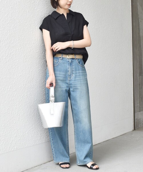 SHIPS Colors(シップス カラーズ)の「SHIPS Colors:〈洗濯機可能〉ユーロリネン (EURO Linen) フレンチスリーブ スキッパーブラウス◇(シャツ/ブラウス・レディース・オフホワイト/ブラック/ブラウン・ONE SIZE)」の19枚目の写真