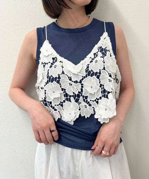 Omekashi(オメカシ)の「【新色追加/全9色】シアーリブフライス2wayタンクトップ(タンクトップ・レディース・ブラック/ピンク/イエロー/ベージュ/オフホワイト/ブラウン/ブルー/レッド/ネイビー・FREE)」の5枚目の写真