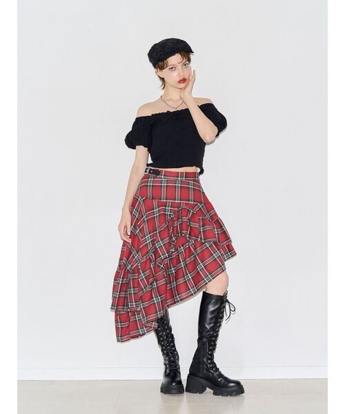 jouetie(ジュエティ)の「ストレッチレースアップロングブーツ(ブーツ・レディース・ボルドー/ブラック・LARGE/MEDIUM/SMALL)」の16枚目の写真