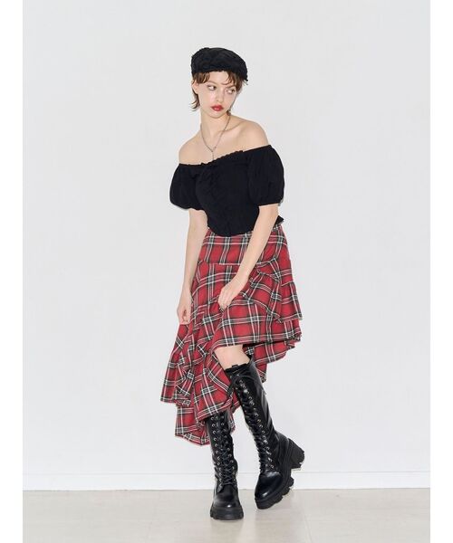 jouetie(ジュエティ)の「ストレッチレースアップロングブーツ(ブーツ・レディース・ボルドー/ブラック・LARGE/MEDIUM/SMALL)」の18枚目の写真