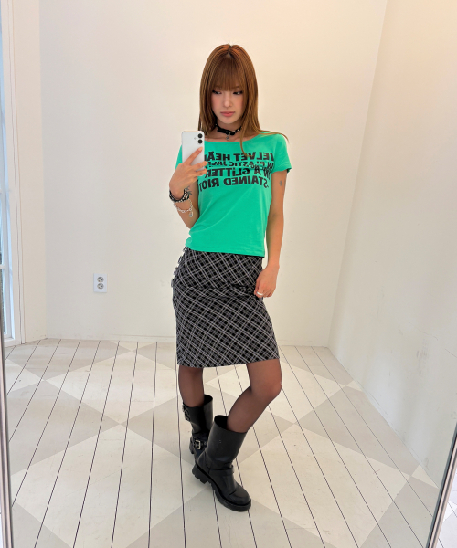 runningHIGH（ランニングハイ）の「レタリングスリムH/Sティー[アップルグリーン]（Tシャツ/カットソー・レディース・その他・FREE）」の5枚目の写真