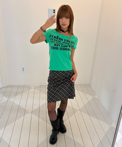 runningHIGH（ランニングハイ）の「レタリングスリムH/Sティー[アップルグリーン]（Tシャツ/カットソー・レディース・その他・FREE）」の6枚目の写真