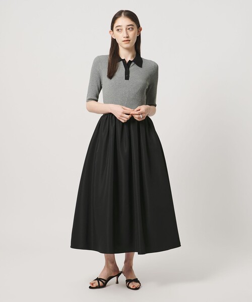 UNITED ARROWS（ユナイテッドアローズ）の「フィット＆フレア ポロワンピース ‐ウォッシャブル‐（ワンピース・レディース・ブラック/グレー系・FREE）」の16枚目の写真