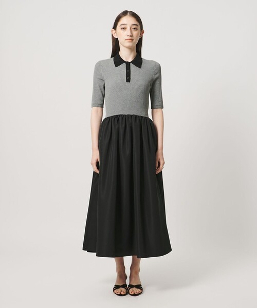 UNITED ARROWS（ユナイテッドアローズ）の「フィット＆フレア ポロワンピース ‐ウォッシャブル‐（ワンピース・レディース・ブラック/グレー系・FREE）」の5枚目の写真