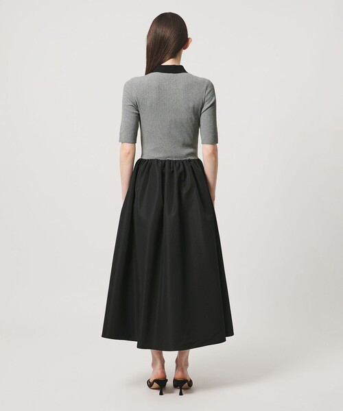 UNITED ARROWS（ユナイテッドアローズ）の「フィット＆フレア ポロワンピース ‐ウォッシャブル‐（ワンピース・レディース・ブラック/グレー系・FREE）」の7枚目の写真