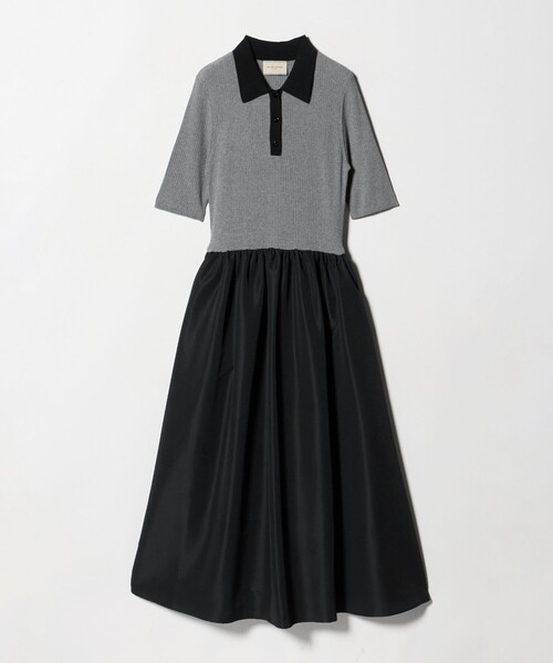 UNITED ARROWS（ユナイテッドアローズ）の「フィット＆フレア ポロワンピース ‐ウォッシャブル‐（ワンピース・レディース・ブラック/グレー系・FREE）」の8枚目の写真