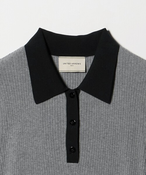 UNITED ARROWS（ユナイテッドアローズ）の「フィット＆フレア ポロワンピース ‐ウォッシャブル‐（ワンピース・レディース・ブラック/グレー系・FREE）」の10枚目の写真