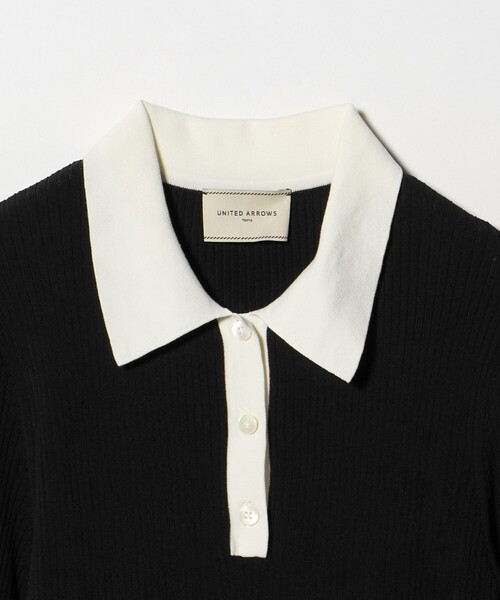 UNITED ARROWS（ユナイテッドアローズ）の「フィット＆フレア ポロワンピース ‐ウォッシャブル‐（ワンピース・レディース・ブラック/グレー系・FREE）」の19枚目の写真
