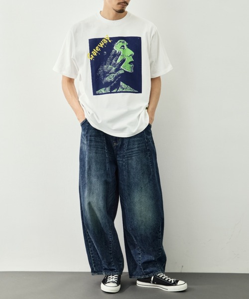 LOOSE JOINTS（ルーズジョインツ）の「【LOOSE JOINTS/ルーズジョインツ】ED DAVIS - GATEWAY S/S TEE（Tシャツ/カットソー・メンズ・ブラック/ホワイト・L/M）」の6枚目の写真