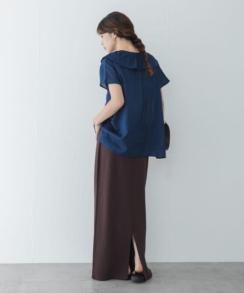 URBAN RESEARCH Sonny Label(アーバンリサーチサニーレーベル)の「シアーデニムラッフルフリルブラウス(シャツ/ブラウス・レディース・ライトインディゴブルー/インディゴブルー・FREE)」の16枚目の写真