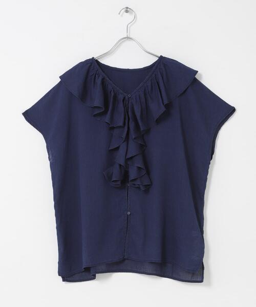URBAN RESEARCH Sonny Label(アーバンリサーチサニーレーベル)の「シアーデニムラッフルフリルブラウス(シャツ/ブラウス・レディース・ライトインディゴブルー/インディゴブルー・FREE)」の17枚目の写真