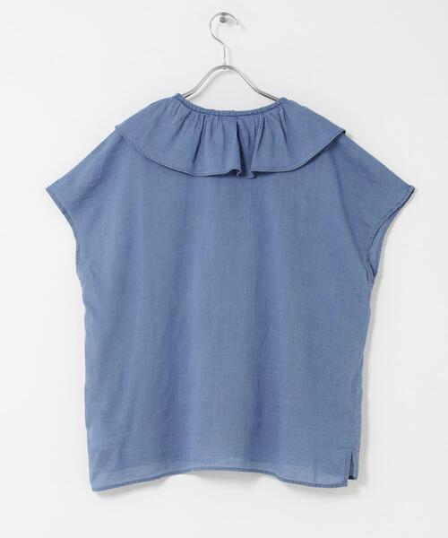URBAN RESEARCH Sonny Label(アーバンリサーチサニーレーベル)の「シアーデニムラッフルフリルブラウス(シャツ/ブラウス・レディース・ライトインディゴブルー/インディゴブルー・FREE)」の7枚目の写真