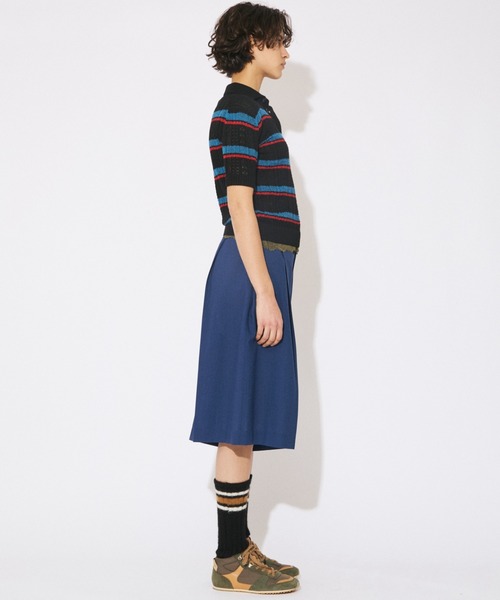 beautiful people(ビューティフルピープル)の「mesh suiting side tuck BOX skirt pants(その他パンツ・レディース・ブラック/ブルー・38/36)」の6枚目の写真
