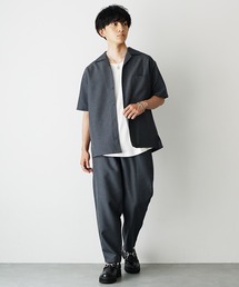 MinoriTY | 【MinoriTY】（2枚組）フェイクリネンシャツセットアップ メンズ  夏服 セットアップ 半袖(セットアップ)