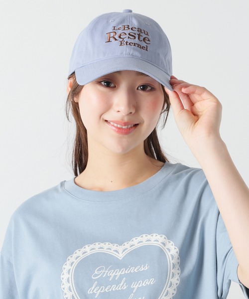 Honeys（ハニーズ）の「配色ロゴキャップ（キャップ・レディース・ピンク/サックスブルー/スミクロ/アイボリー・FREE）」の3枚目の写真