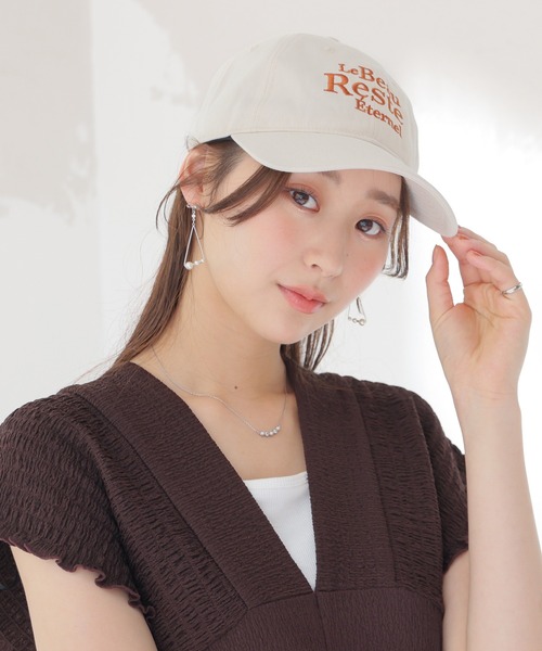Honeys（ハニーズ）の「配色ロゴキャップ（キャップ・レディース・ピンク/サックスブルー/スミクロ/アイボリー・FREE）」の2枚目の写真