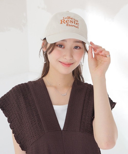 Honeys（ハニーズ）の「配色ロゴキャップ（キャップ・レディース・ピンク/サックスブルー/スミクロ/アイボリー・FREE）」の6枚目の写真