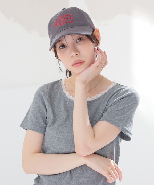 Honeys（ハニーズ）の「配色ロゴキャップ（キャップ・レディース・ピンク/サックスブルー/スミクロ/アイボリー・FREE）」の11枚目の写真