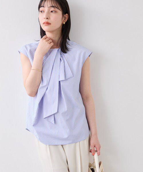 VIS(ビス)の「ねじりデザインシャツブラウス(シャツ/ブラウス・レディース・サックスブルー/ホワイト系その他/クリーム・FREE)」の6枚目の写真