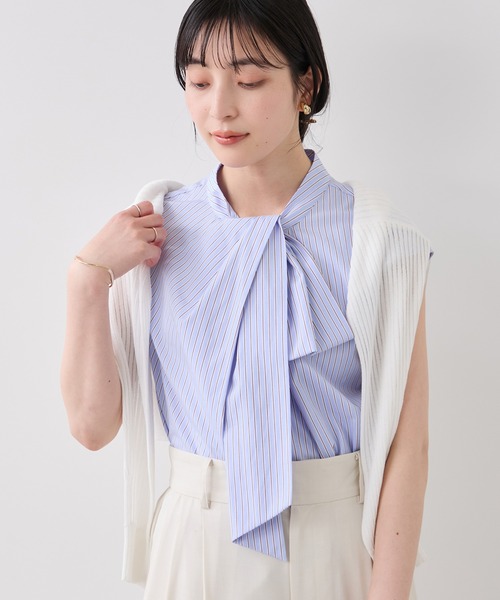 VIS(ビス)の「ねじりデザインシャツブラウス(シャツ/ブラウス・レディース・サックスブルー/ホワイト系その他/クリーム・FREE)」の10枚目の写真