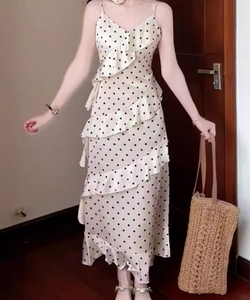 Ritzy（リッツィー）の「大人ガーリーティアードキャミワンピース（ワンピース・レディース・ホワイト・S/M/L/XL）」の4枚目の写真