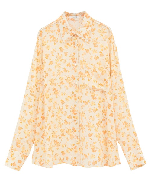 CLANE(クラネ)の「【CLANE】MABEL FLOWER SHIRT(シャツ/ブラウス・レディース・ブラック/オレンジ・1)」の2枚目の写真