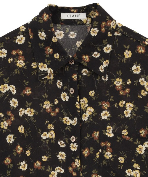 CLANE(クラネ)の「【CLANE】MABEL FLOWER SHIRT(シャツ/ブラウス・レディース・ブラック/オレンジ・1)」の9枚目の写真