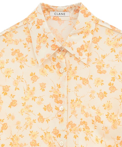 CLANE(クラネ)の「【CLANE】MABEL FLOWER SHIRT(シャツ/ブラウス・レディース・ブラック/オレンジ・1)」の4枚目の写真