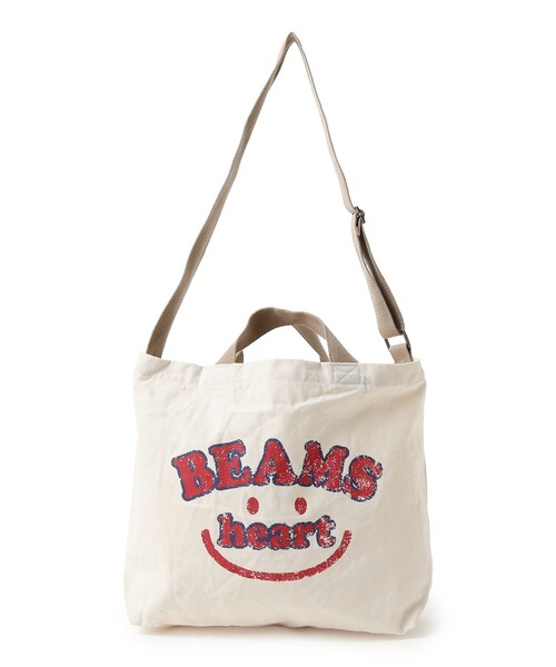 BEAMS HEART(ビームスハート)の「スマイル カスレ ロゴ バッグ(A4サイズ収納可能)(クラッチバッグ・レディース・ネイビー/オリーブ/ホワイト系その他5・ONE SIZE)」の4枚目の写真