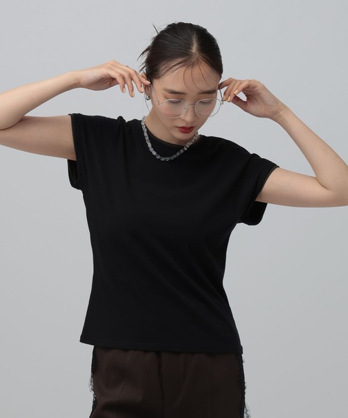 LEPSIM(レプシィム)の「配色コンパクトフレンチスリーブ 841040(Tシャツ/カットソー・レディース・ブラウン/ブラック・FREE)」の2枚目の写真