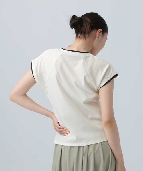 LEPSIM(レプシィム)の「配色コンパクトフレンチスリーブ 841040(Tシャツ/カットソー・レディース・ブラウン/ブラック・FREE)」の6枚目の写真