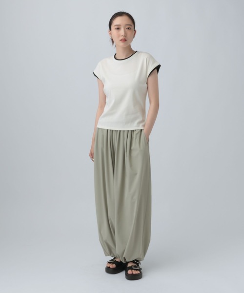 LEPSIM(レプシィム)の「配色コンパクトフレンチスリーブ 841040(Tシャツ/カットソー・レディース・ブラウン/ブラック・FREE)」の7枚目の写真