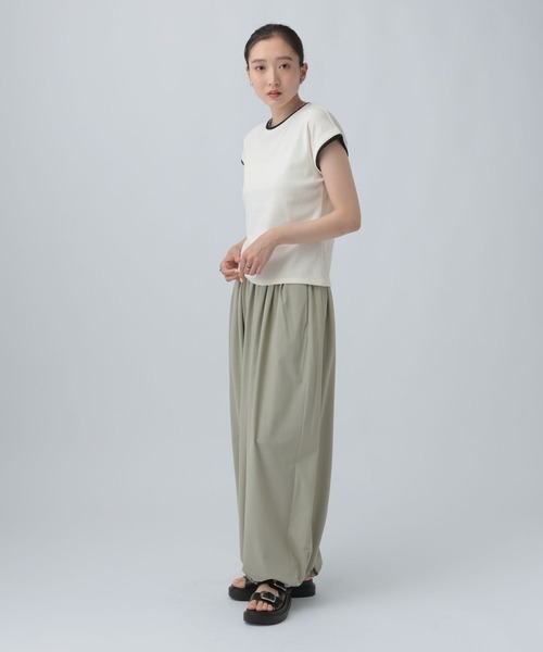 LEPSIM(レプシィム)の「配色コンパクトフレンチスリーブ 841040(Tシャツ/カットソー・レディース・ブラウン/ブラック・FREE)」の8枚目の写真