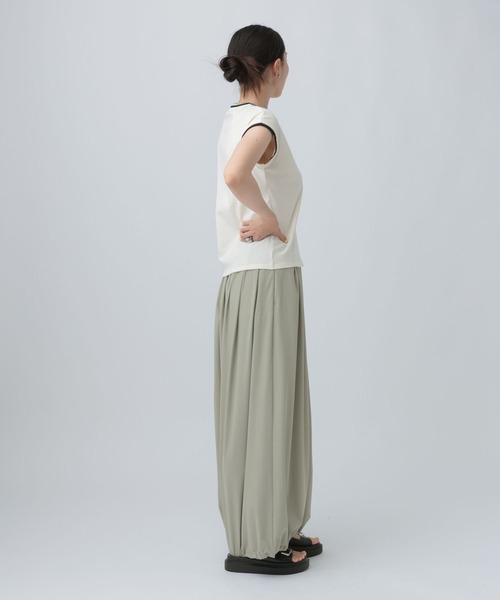LEPSIM(レプシィム)の「配色コンパクトフレンチスリーブ 841040(Tシャツ/カットソー・レディース・ブラウン/ブラック・FREE)」の9枚目の写真