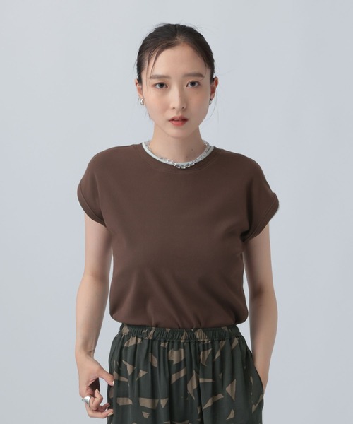 LEPSIM(レプシィム)の「配色コンパクトフレンチスリーブ 841040(Tシャツ/カットソー・レディース・ブラウン/ブラック・FREE)」の12枚目の写真