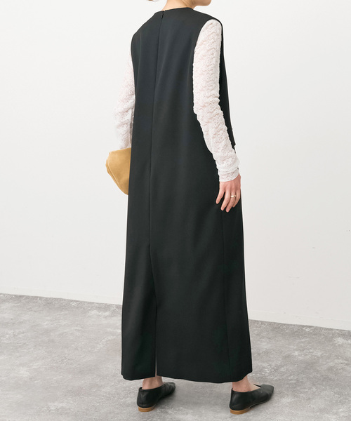 Spick & Span(スピックアンドスパン)の「《WEB限定 / 追加》ダブルクロスVネックワンピース(ワンピース・レディース・ブラック/ブラウン・38/36)」の7枚目の写真