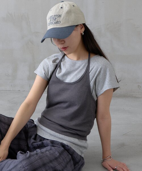 COLONY 2139(コロニートゥーワンスリーナイン)の「【PIKO企画/WEB限定】ホルターネックキャミソールレイヤードTシャツ(Tシャツ/カットソー・レディース・グレー/ブラック/ブラウン/ネイビー/イエロー・FREE)」の18枚目の写真