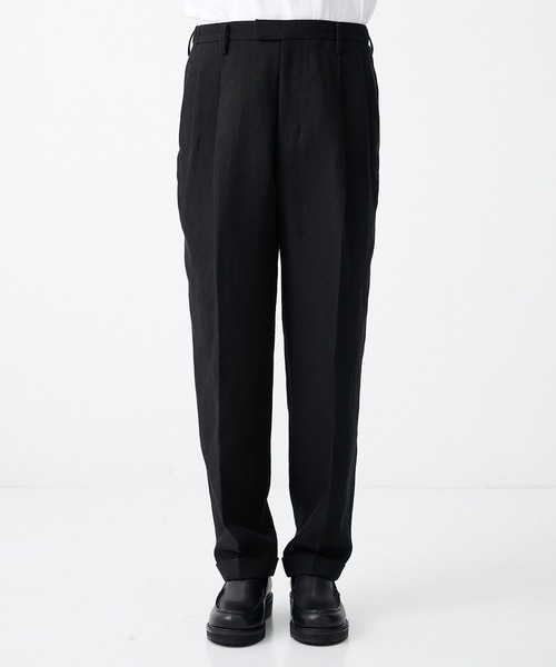 IRENISA（イレニサ）の「【irenisa/イレニサ】別注SUMMER TWEED TWO TUCK WIDE TROUSERS（スラックス・メンズ・ブラック/ダークブラウン・2/3）」の4枚目の写真