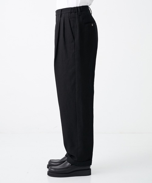 IRENISA（イレニサ）の「【irenisa/イレニサ】別注SUMMER TWEED TWO TUCK WIDE TROUSERS（スラックス・メンズ・ブラック/ダークブラウン・2/3）」の5枚目の写真