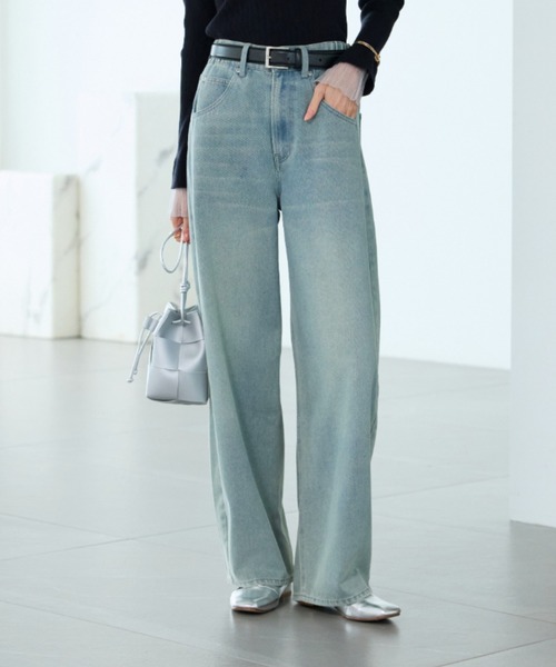 BELLUNA(ベルーナ)の「オシャレに見えるカーブデニムパンツ69丈(その他パンツ・レディース・ブルー/サックスブルー/ネイビー・X-LARGE/LARGE/MEDIUM)」の7枚目の写真