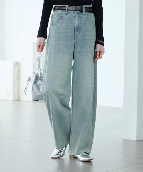 BELLUNA(ベルーナ)の「オシャレに見えるカーブデニムパンツ69丈(その他パンツ・レディース・ブルー/サックスブルー/ネイビー・X-LARGE/LARGE/MEDIUM)」の10枚目の写真